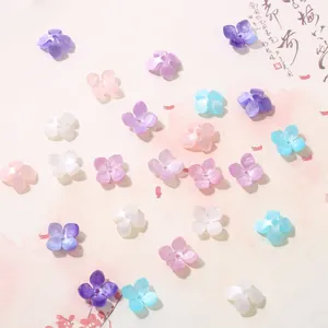 Detailed macro of 14mm acetate flower beads for DIY hairpins with a soft matte finish