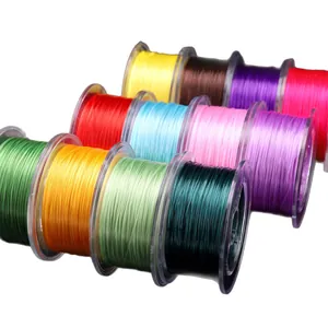 Multi-colored 0.8mm flat elastic crystal cord rolls for DIY jewelry and bracelets