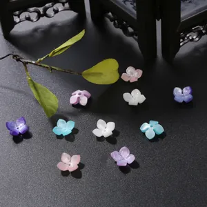14mm acetate flower beads for DIY hairpins and jewelry making in assorted colors