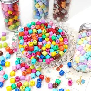 Bunte 6x6mm Glasperlen in Fassform für DIY-Armbänder und kreative Schmuckherstellung
