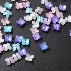 14mm iridescent acetate flower petals in pastel colors for DIY jewelry and hair pins