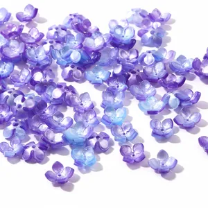 14mm gradient purple and blue acetate flower petals for DIY jewelry hairpins and crafts