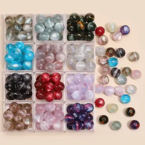 10mm Round Resin Loose Beads With Cat Eye Effect For DIY Jewelry Making Bracelet Phone Chain Handmade Craft Materials