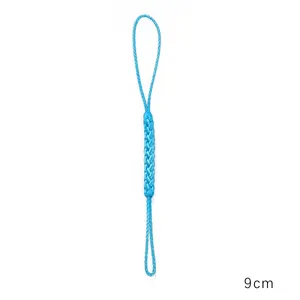 Lanière de téléphone tressée bleu ciel 9cm cordon fait main pour bijoux DIY