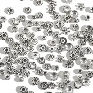 Antik Silber Legierung Abstandsperlen Retro DIY Schmuckherstellung Zubehör Für Halsketten Armbänder Ohrringe Dekorative Lose Perlen