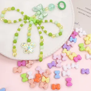Acryl Schleifen-Perlenset in Pastellfarben für DIY Schmuck und handgemachte Anhänger
