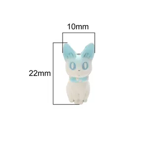Pendentif chat mignon en alliage blanc et bleu pour bijoux DIY, 22mm x 10mm
