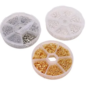 3-pack DIY jewelry kit with lobster clasps and open jump rings in assorted metal finishes