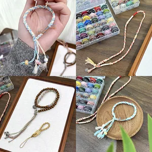 Handgefertigte 1mm geflochtene Baumwollschnüre und Perlen für DIY-Schmuck und Halsketten