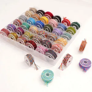Buntes Baumwollfaden-Set zum Selbermachen von Schmuck mit transparenter Aufbewahrungsbox