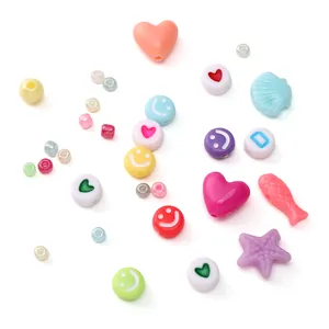 Kit de perles de rocaille 3mm macaron colorées et breloques pour bijoux DIY