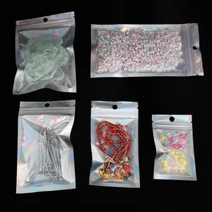 Σετ ολογραφικά σακουλάκια zip lock σε πέντε μεγέθη για κοσμήματα DIY και μικρά αξεσουάρ