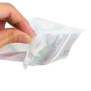 Ολογραφική τσάντα laser με κλείσιμο ziplock για συσκευασία κοσμημάτων DIY