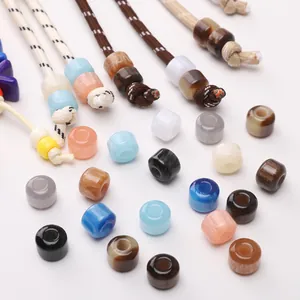 Perle colorate in resina 12x10mm con cordoncini intrecciati per gioielli fai-da-te