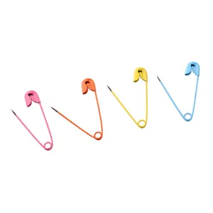 Colorful painted iron safety pins for DIY sewing and clothing brooch decoration