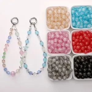 DIY colorful glitter resin beads for jewelry making with handmade phone charm strap