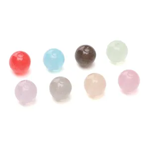 8mm-10mm colorful resin beads with glitter for DIY jewelry making set of 8 colors