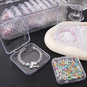 Transparent plastic jewelry storage boxes with lids for moisture-proof organization