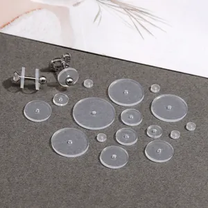 Transparent silicone earring backs and safety pads in various sizes for DIY jewelry