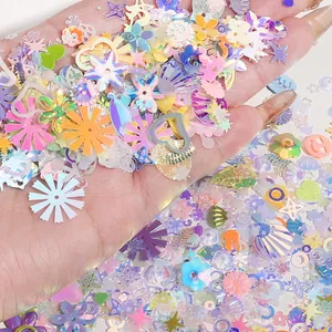 Paillettes irisées assorties en formes de cœur et d'étoile pour l'artisanat et le DIY
