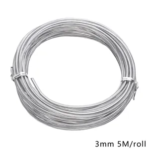Silver 3mm handmade aluminum wire for DIY jewelry making 5m roll high quality metal craft wire