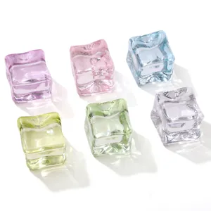 Set di sei cubetti di ghiaccio in acrilico colorato da 18mm per gioielli fai da te e hobby
