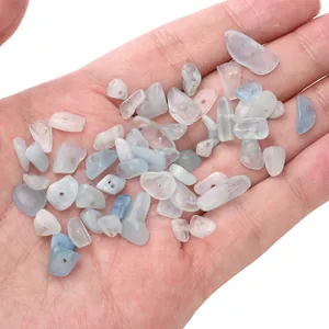 Pierres naturelles polies bleu clair de forme irrégulière pour bijoux DIY