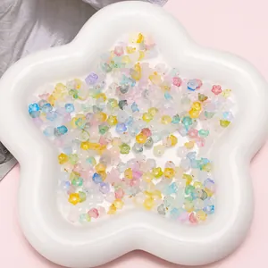 Mix of colorful 6x3mm acrylic flower beads for DIY handmade jewelry and bracelets