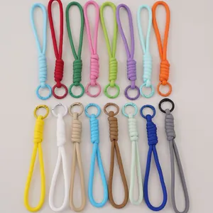 Portachiavi in paracord intrecciato in 16 colori con anelli a molla in metallo