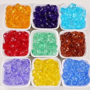 Colorful 13mm glass four-leaf clover beads set in nine vibrant colors for DIY jewelry making