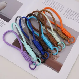 Portachiavi in Paracord Intrecciato Con Fibbia in Metallo Cinturino da Polso in Poliestere Per Borse Telefono Chiavi Accessori