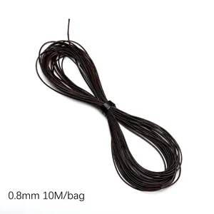 Deep brown 0.8mm waxed cord for DIY jewelry making, 10 meters per bag length