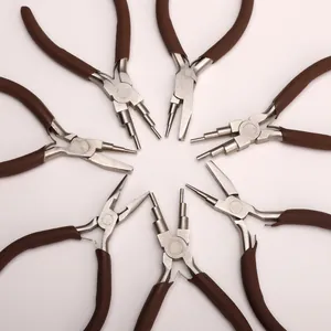 Professionele Sieraden DIY Gereedschap Koolstofstaal Tang Nylon Bek Crimptang Rondbektang Voor Handgemaakte Sieraden