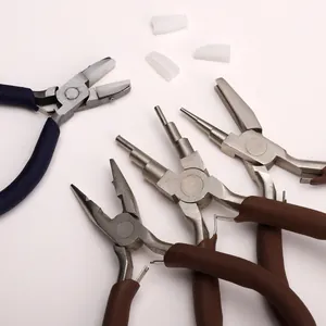 Vierdelige set sieradentangen met nylon bekken en draadbuiggereedschap voor doe-het-zelf