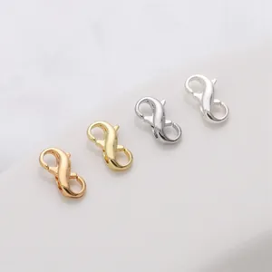Fermoirs mousquetons en forme de S en or, argent et or rose pour la création de bijoux