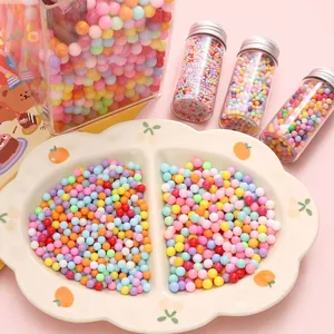 Cuentas redondas de plástico macarrón en varios tamaños para manualidades y decoración