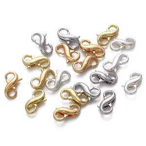 Fermoirs mousquetons en or 14K/18K pour bijoux DIY, disponibles en trois couleurs métalliques