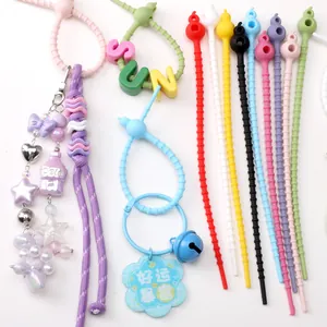 Multipurpose Silicone Cable Ties Double Hole Gourd Head Adjustable DIY Pendant Material Colorful Soft Straps For Organizing
