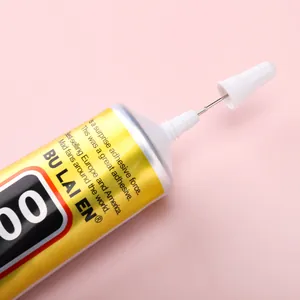 Detail of B7000 adhesive tube with a fine needle nozzle for precise DIY glue application