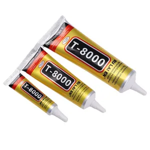 Three tubes of T-8000 clear adhesive glue in 15ml, 50ml, and 110ml sizes for DIY crafts