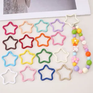Mousquetons en Forme d'étoile en Alliage Multicolore Pour DIY Création de Bijoux Breloques de Sac Lanières de Téléphone Connecteurs Métalliques Colorés Accessoires