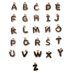 Emaille Alphabet Buchstaben Anhänger Für Schmuckherstellung Großbuchstaben Legierung Doppelseitig Anhänger Für Halskette Armband DIY