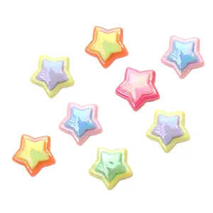 Cuentas de estrella acrílicas coloridas para joyas DIY en tonos macaron vivos
