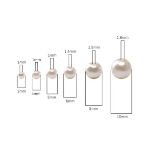 Perle finte in vetro bianco da 3mm a 10mm per la creazione di gioielli fai-da-te e collane
