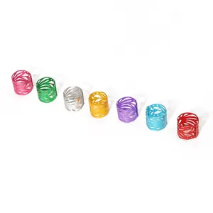 Set of 7 colorful crown-patterned aluminum beads for DIY jewelry and hair accessories