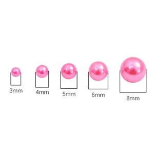 Rainbow ABS imitation pearls in multiple sizes from 3mm to 8mm for DIY craft decoration