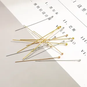 Handmade copper ball head pins in gold and silver finish for jewelry making