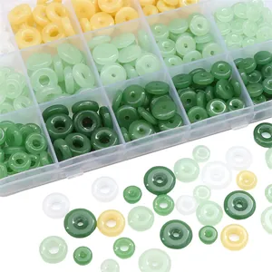 Faux Jade Glas Ping An Kou Perlen Für Schmuckherstellung Donut Form Lampwork Zwischenperlen Für DIY Armband Halskette Bastelmaterialien