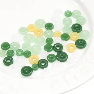 Bunte Donut-Glasperlen in Jade-Optik für DIY-Schmuckherstellung und Bastelzubehör