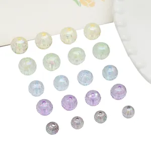 Macro shot of colorful faceted acrylic AB beads for DIY jewelry making and bracelets